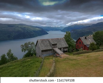 Romsdalsfjord Dark Clouds Aerial Picture