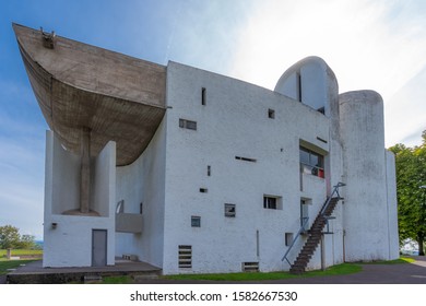 Ronchamp, France - 10 11 2019: Our Lady Of The High Church