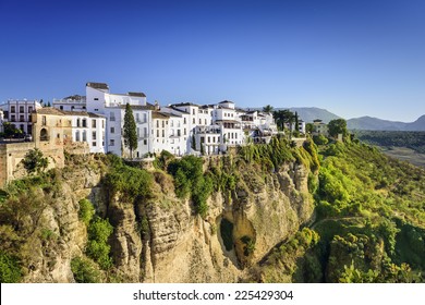 Ronda, Spain buildings on the Tajo Gorge.
