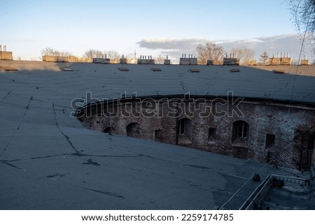 The roof of an ancient fortress in Krakow, Poland