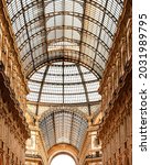 Roof architecture view of the Galleria Vittorio Emanuele II at Milan