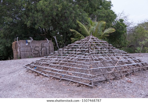 Roof Cabin Under Construction On Island Stock Image Download Now