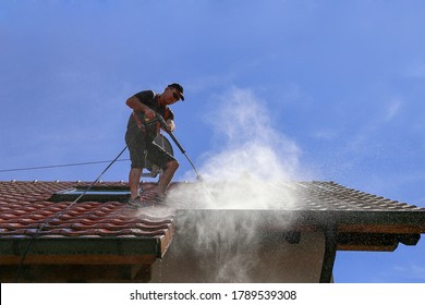 Roof Cleaning With High Pressure Cleaner