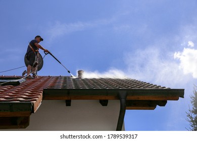 Roof Cleaning With High Pressure Cleaner