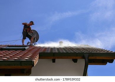 Roof Cleaning With High Pressure Cleaner