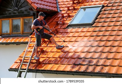 Roof Cleaning With High Pressure Cleaner