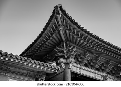 Roof details at Gyeonghui Palace Gyeonghuigung built by the Joseon Dynasty in Seoul, capital of South Korea - Shutterstock ID 2103044350