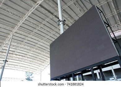 Roof Dome Construction, Canvas And Metal Sheet  For Event, Empty Indoor Activities And Parking Exhibition, LED Tv Screen For Copy Space Advertising