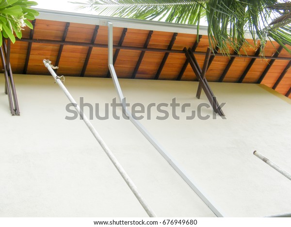 Roof Eve Exposed Rafter Timber Ceiling Stock Photo Edit Now