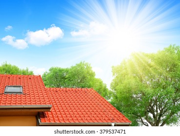 Roof House With Tiled Roof.