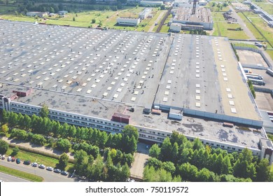 Roof Of An Industrial Building, Top View