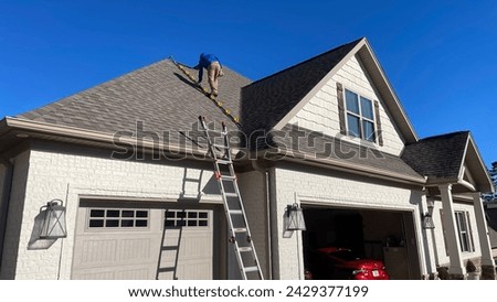 Roof inspection with ladder and Goat Roof Assist