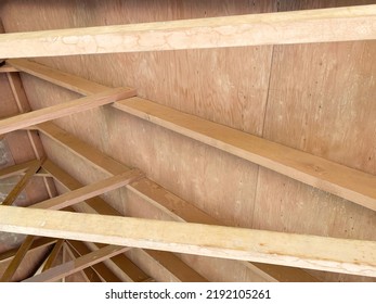 A Roof Interior Rafter Wood Rafters Roofing Wooden Beams Building Construction Build Garage House Material