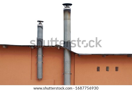 Roof line and tin vent pipes in a shelter for isolation from a pandemic