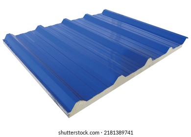 Roof Metalsheet Polyurethane Foam On White Background