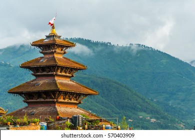 The roof of the Nyatapola temple on Bhaktapur Nepal