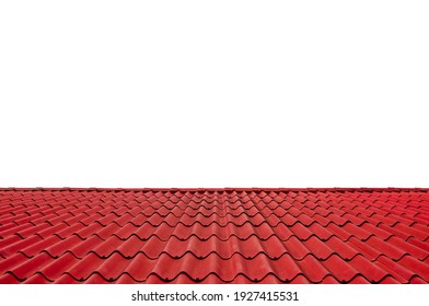 Roof red color isolated on white background with clipping path
