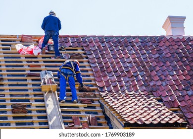 Roof Repair Of A Historic House And Replacement Of Clay Tiles