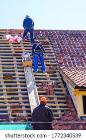 Roof Repair Of A Historic House And Replacement Of Clay Tiles