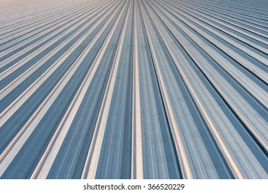 Roof sheet metal or corrugated roof of factory building or warehouse.