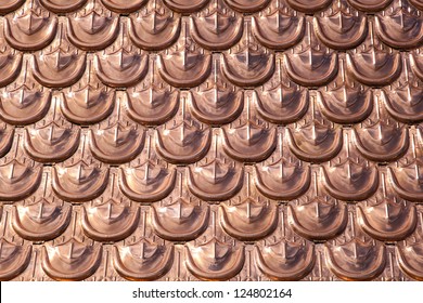 Roof Shingles Texture Made From Copper Metal