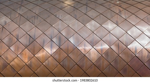 Roof Shingles Texture Made From Copper Metal Tiles