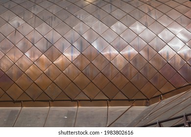 Roof Shingles Texture Made From Copper Metal Tiles