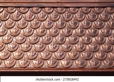 Roof Shingles Texture Made From Copper Metal