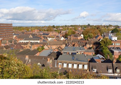 Roof tops in a town center - Shutterstock ID 2220243213