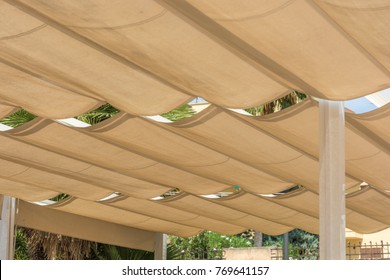 Roofing Of A Terrace With Rope Tensioning Awnings