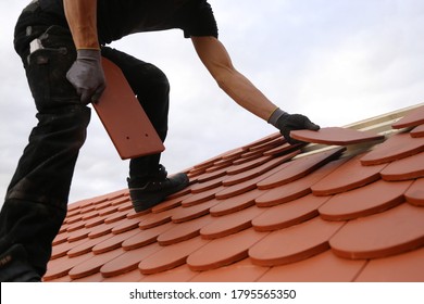 Roofing Work, New Covering Of A Tiled Roof