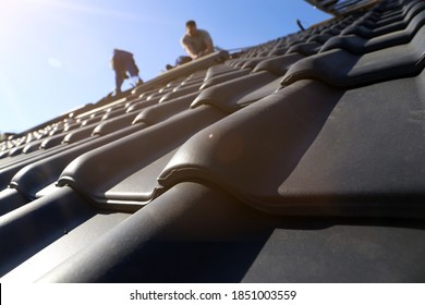 Roofing Work, New Covering Of A Tiled Roof