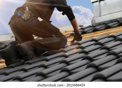 Roofing Work, New Covering Of A Tiled Roof