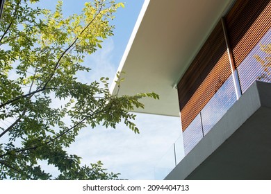 Roofline of modern luxury house