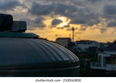 Roofline silhouette view in urban city