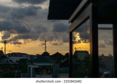 Roofline silhouette view in urban city