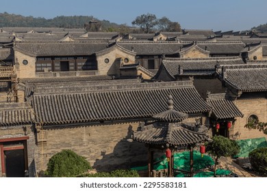 Roofs of Hongmen castle in Wang Family Courtyard in Lingshi county, China