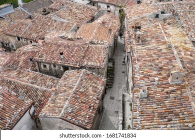The roofs of the houses of the small village of Santo Stefano di Sessanio before the earthquake. Abruzzo, Italy