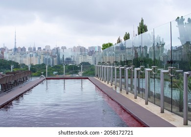 Rooftop Bar And Pool In Sao Paulo, Brazil