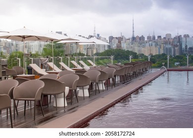 Rooftop Bar And Pool In Sao Paulo, Brazil