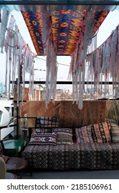 Rooftop Café With Carpet And Seating