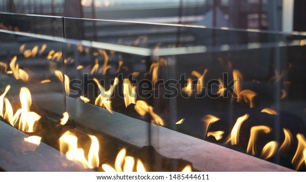 Rooftop Fire Pit Detailed Closeup Stock Photo Edit Now 1485444611