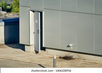 Rooftop Opened Door Exit On High Level Building