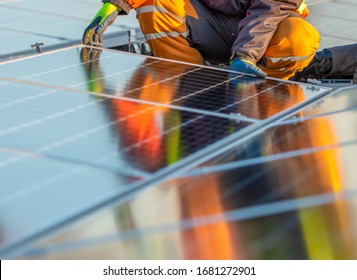A Rooftop Solar Power Plant Installation