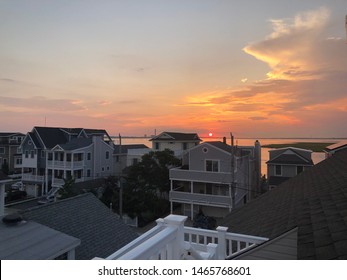 Rooftop Sunset In An East Coast Beach Town