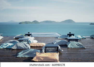 Rooftop Terrace Party With Beautiful Sky And Sea View