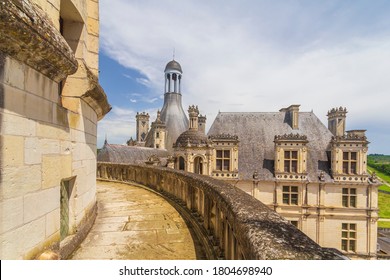 Rooftop View At The Enormous Impressive Towers Of Chateau Chambord