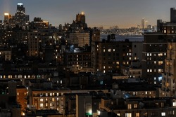 Vista En La Azotea Del Upper West Side De Manhattan, Del Río Hudson Y De Nueva Jersey