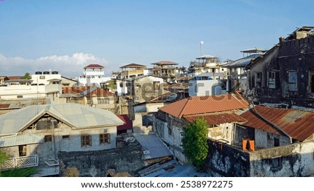 rooftop view over old part of stonetown city