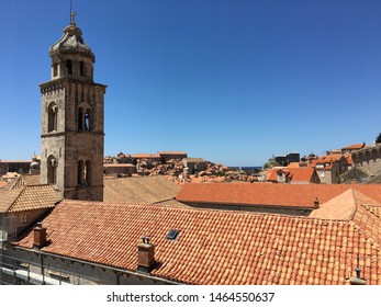 Rooftops in Dubrovnik's Old City with the Dominican monastery, which is one of the most important architectural parts of Dubrovnik and major treasury of cultural and art heritage in Dubrovnik